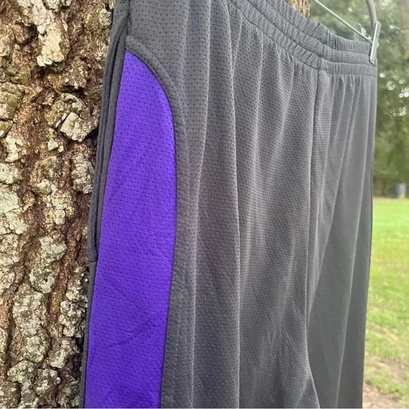 LSU MENS TIGERS GRAY PURPLE TRACK PANTS POCKETS DRAWSTRING LOUNGE SLEEP ATHLETIC - Picture 2 of 14